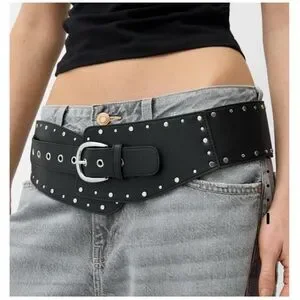 Zara | Accessories | Nwt Zara Wide Studded Belt M Black  display picture 1